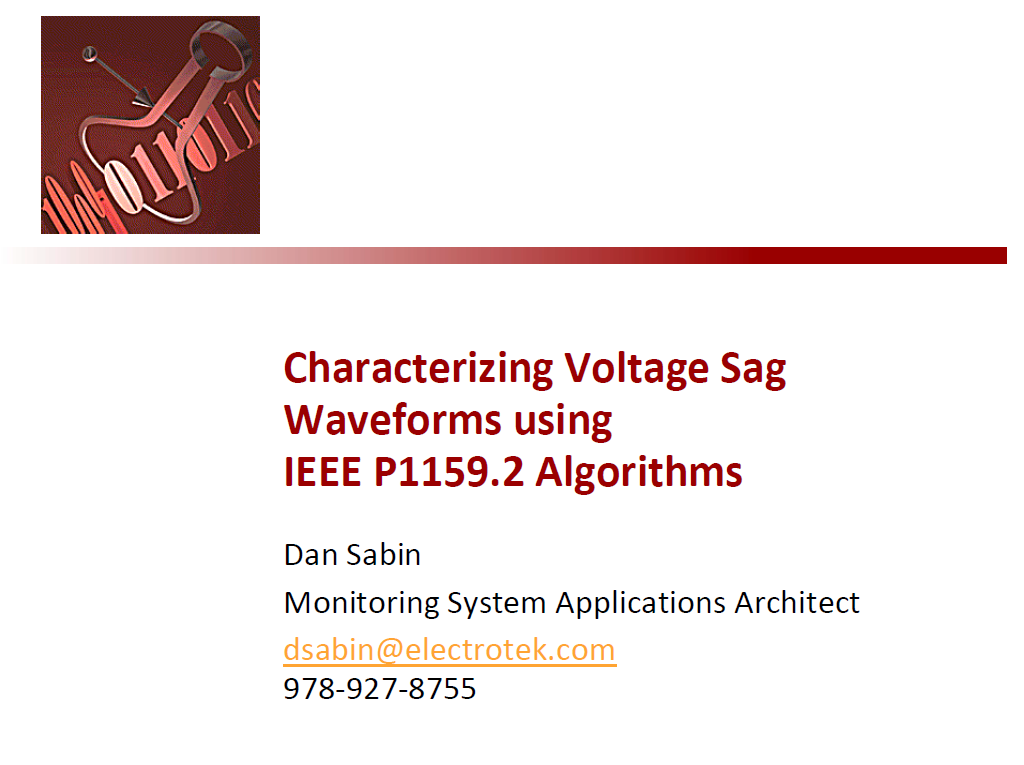 Characterizing Voltage Sag Waveforms using IEEE P1159.2 Algorithms_1
