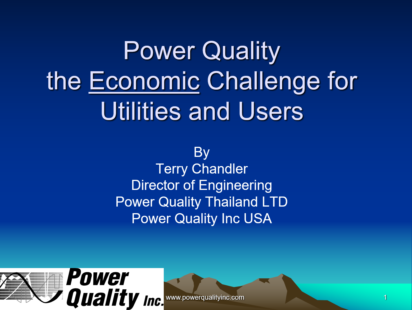 Power Quality the Economic Challenge for Utilities and Users_1