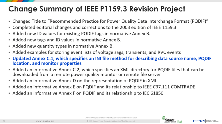 Overview of IEEE Standard 1159.3_19